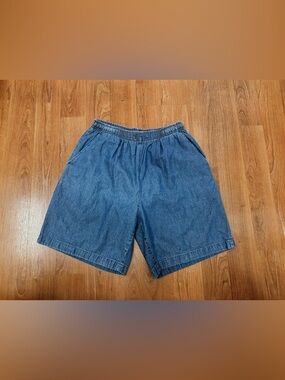 Vintage Only Necessities Elastic Waistband Lightweight Denim Shorts Size 16W
